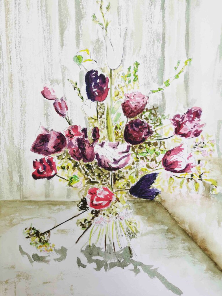 aquarelle fleurs tulipe