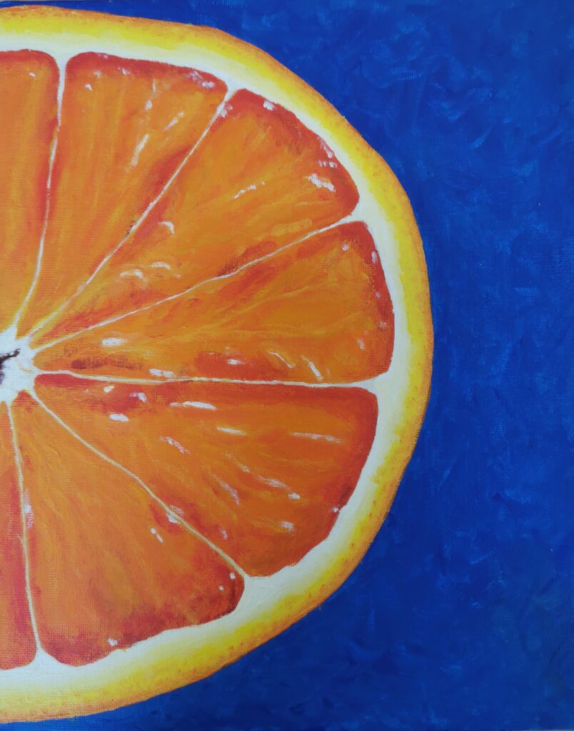 peinture orange acrylique
