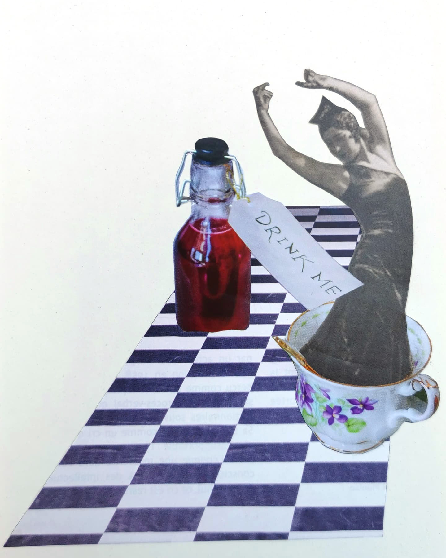 collage damier drink me