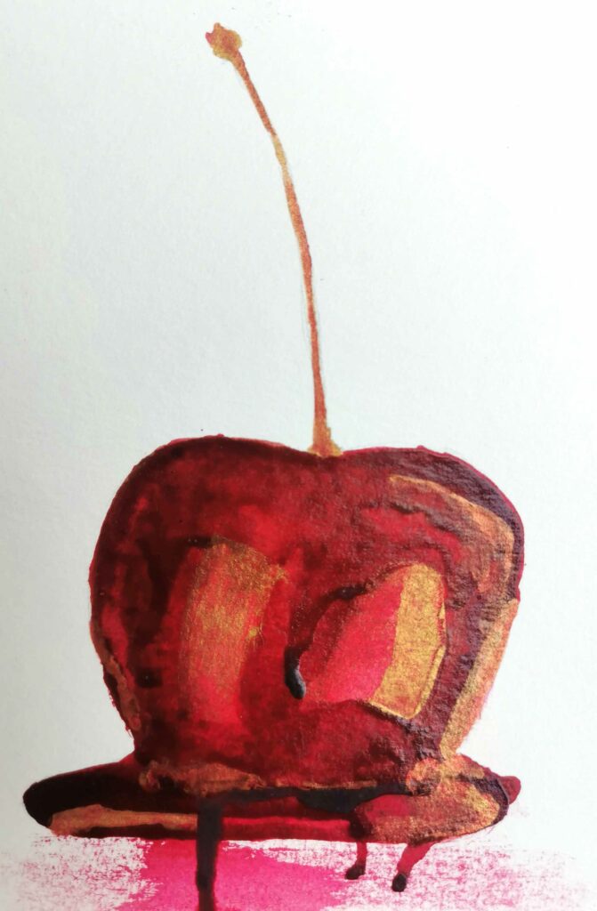 cerise dorée encre de chine