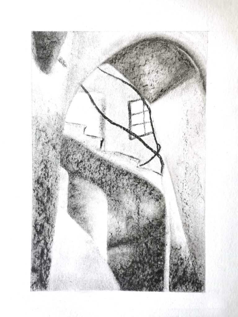 fusain escalier