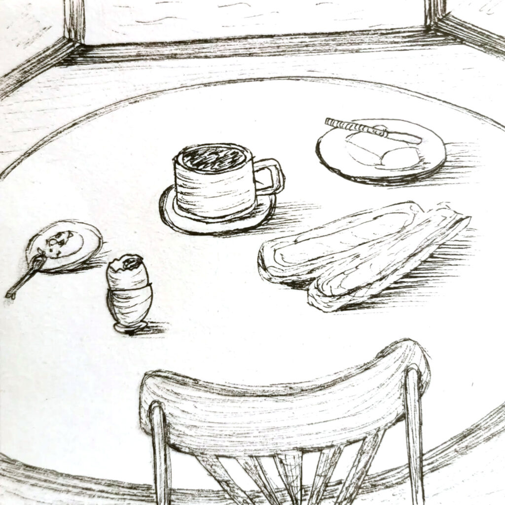 dessin petit dejeuner