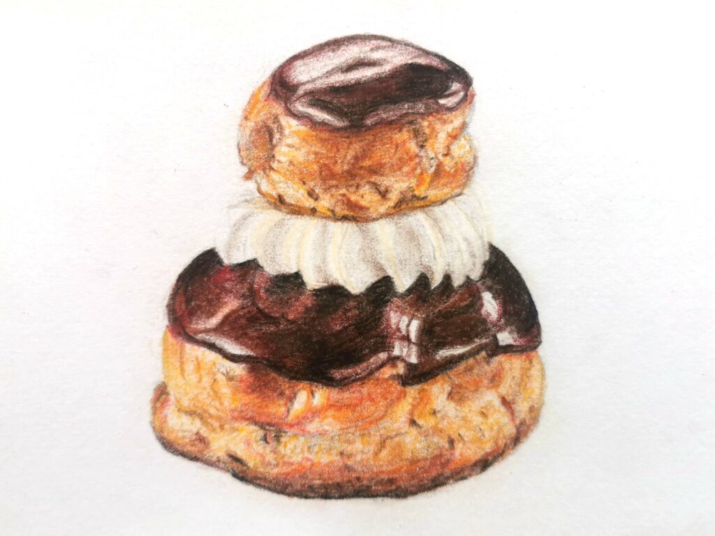 religieuse chocolat crayons de couleur
